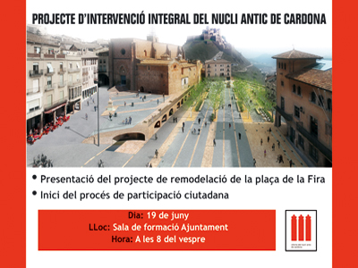 Cardona inicia el procés participatiu per definir la remodelació de la plaça de la Fira