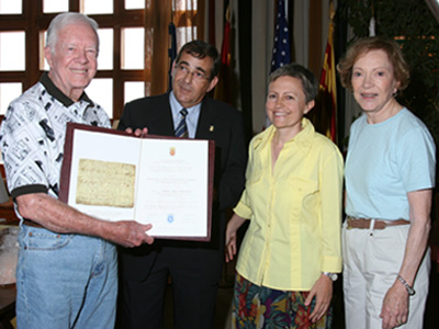 El president dels Estats Units i Premi Nobel de la Pau, Jimmy Carter, investit Ciutadà d'Honor de Cardona