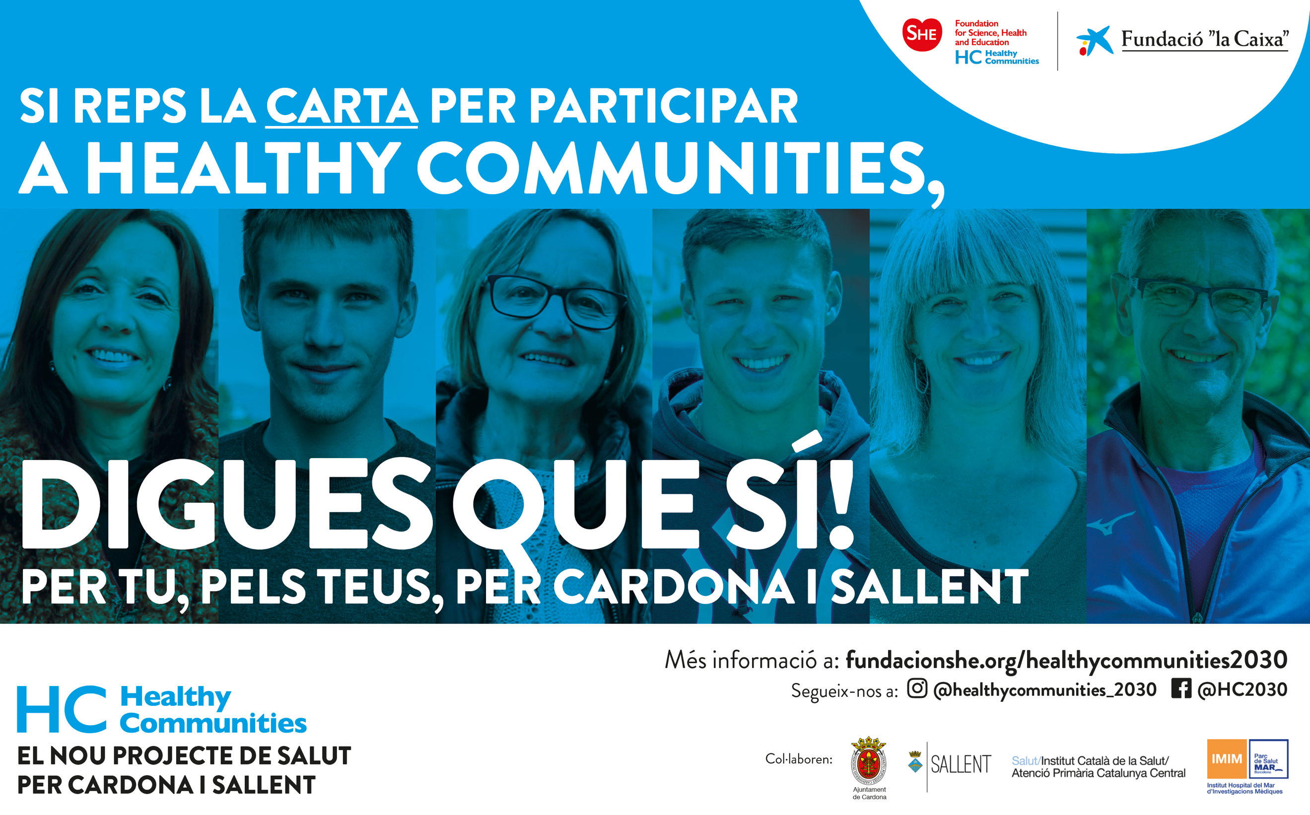 Ja s'han enviat les cartes als primers cardonins i cardonines seleccionats per participar al 'Healthy Communities'